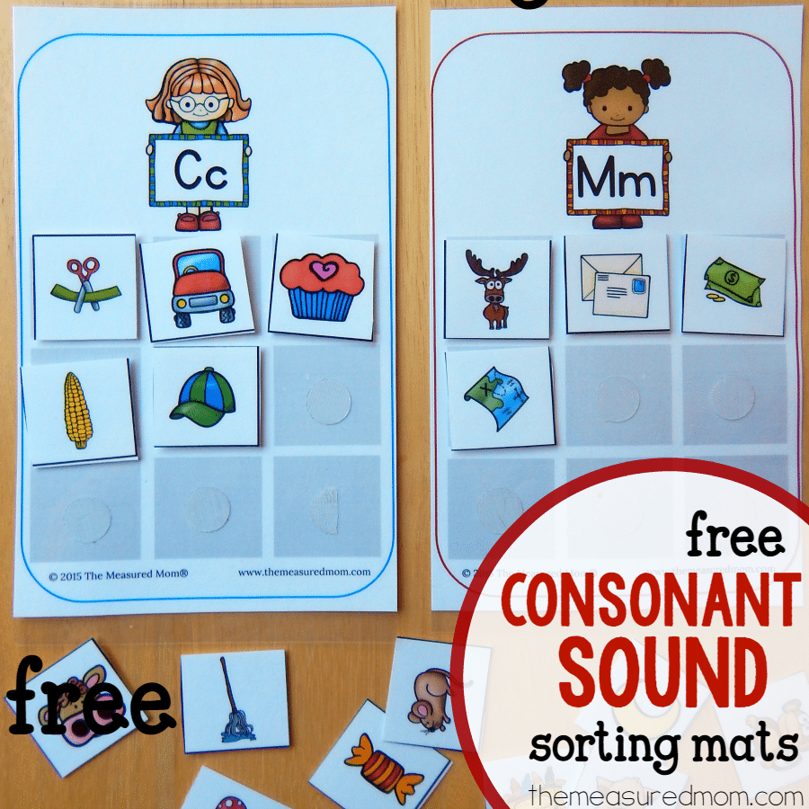 Consonant Sounds Sorting Mats The Measured Mom