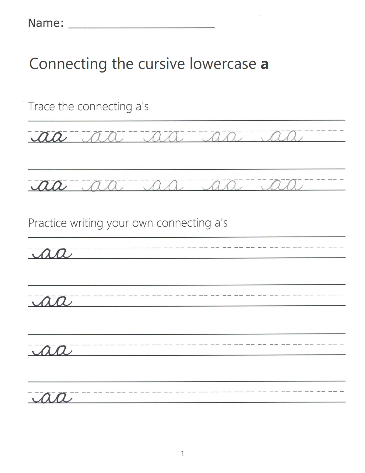 Cursive A How To Write A Lowercase A In Cursive