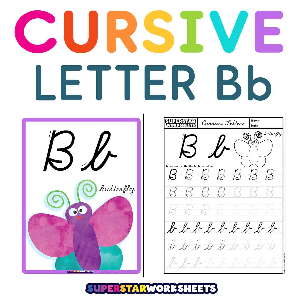 Cursive B Superstar Worksheets Cursive B Superstar Worksheets