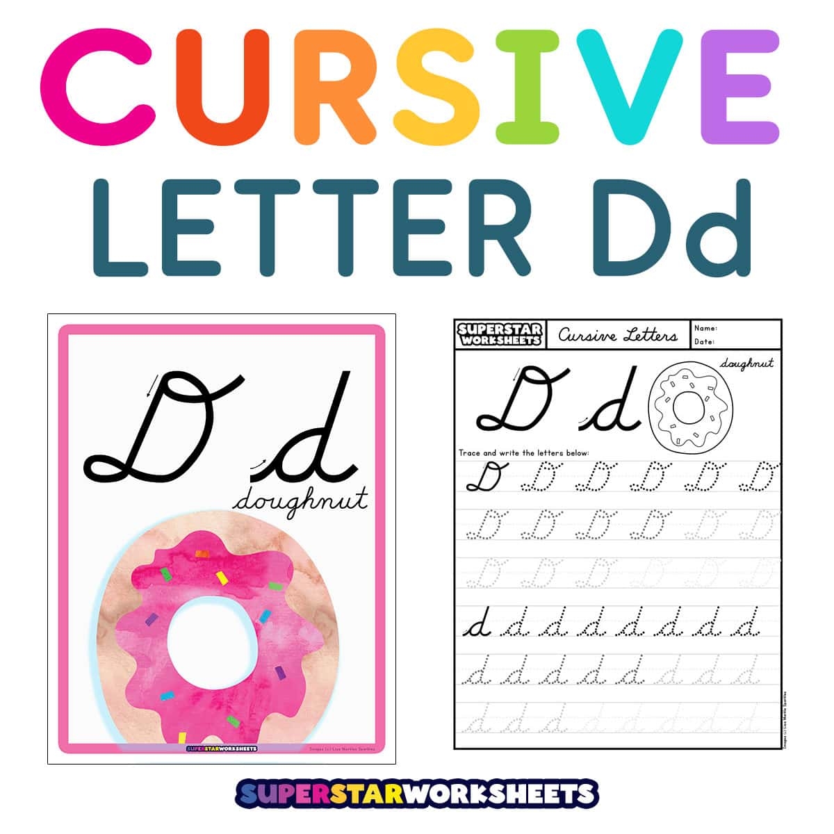 Cursive D Superstar Worksheets Cursive D Superstar Worksheets