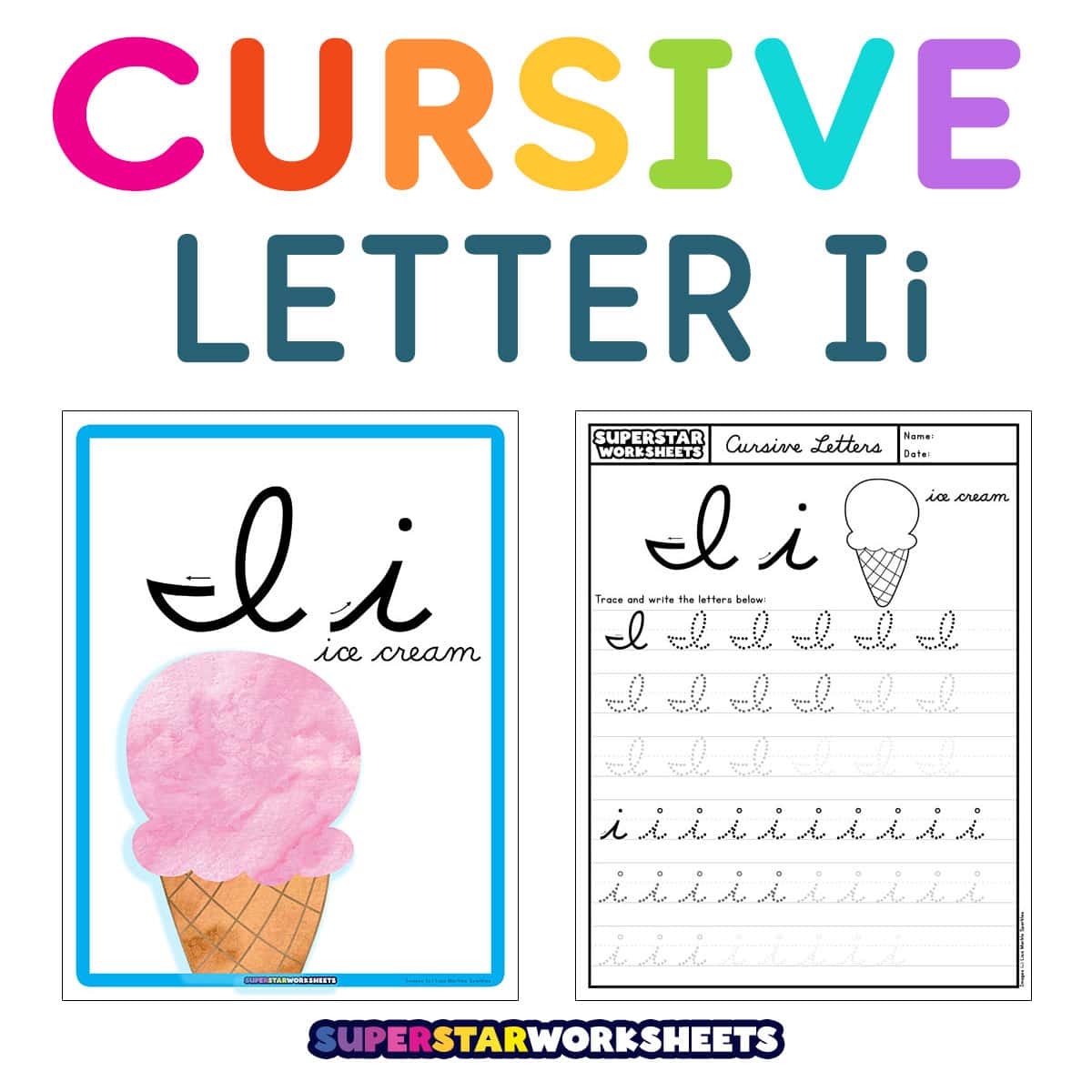 Cursive I Superstar Worksheets Cursive I Superstar Worksheets