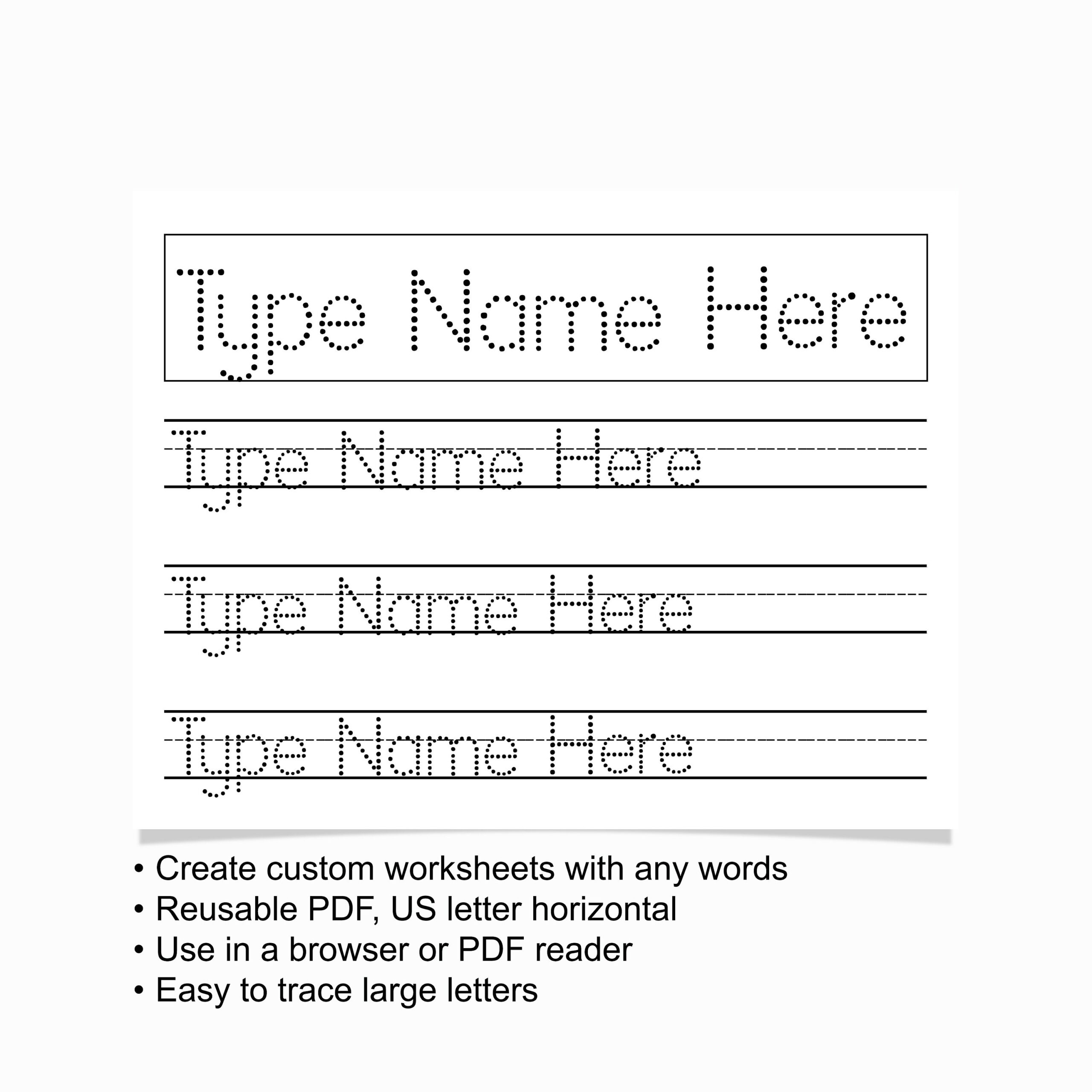 Custom Name Handwriting Practice Sheet Editable Tracing Worksheet Personalized Writing Skills Exercise Printable Learn To Trace And Write Etsy