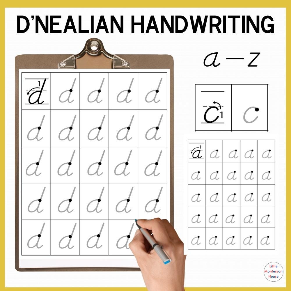 D NEALIAN HANDWRITING Letter Formation Modern Manuscript Lower Case Practice Montessori Primary Etsy Israel D NEALIAN HANDWRITING Letter Formation Modern Manuscript Lower Case Practice Montessori Primary Etsy Israel
