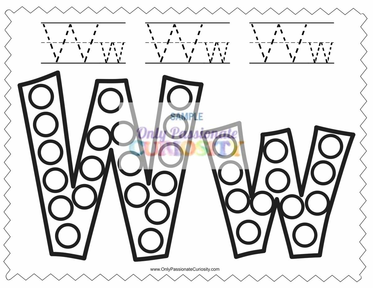 Dab A Dot Worksheets ABCs Only Passionate Curiosity Letter W 10 Free Dot Markers Coloring Pages