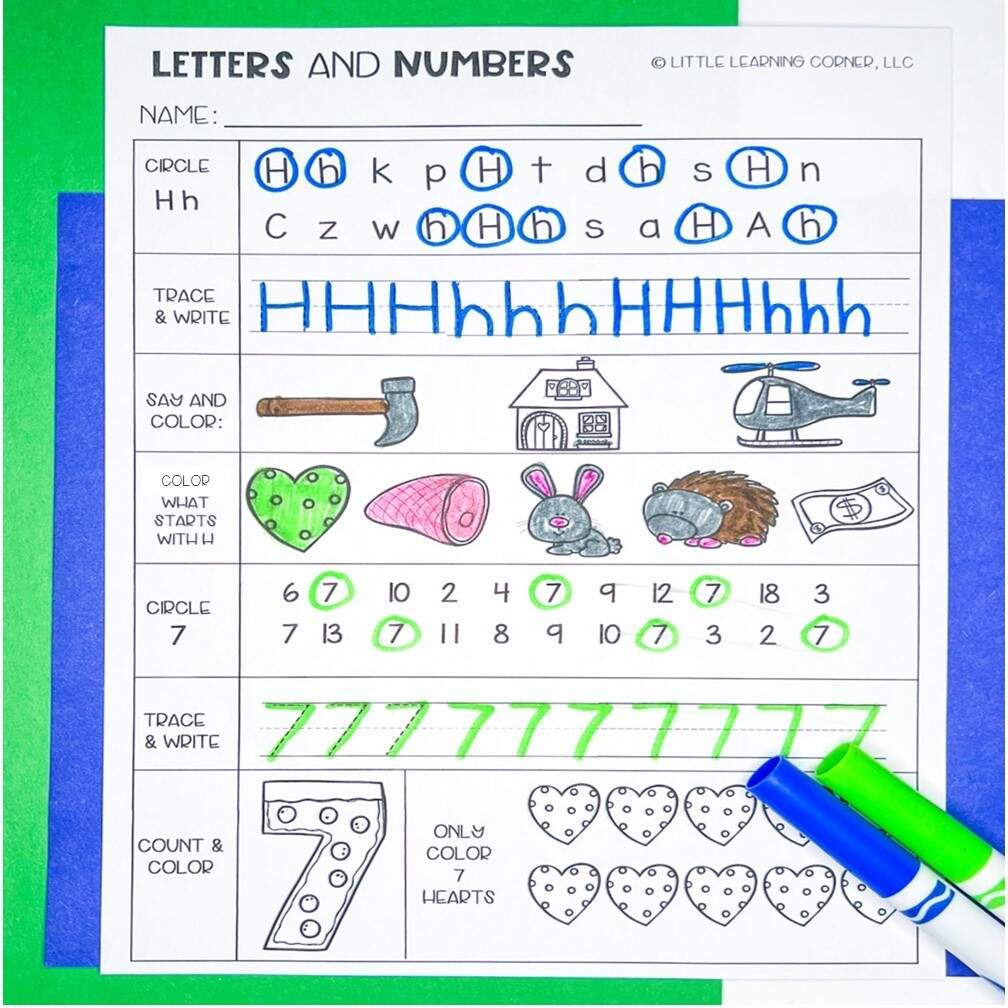 Daily Review Worksheets For Letters And Numbers Little Learning Corner Daily Review Worksheets For Letters And Numbers Little Learning Corner