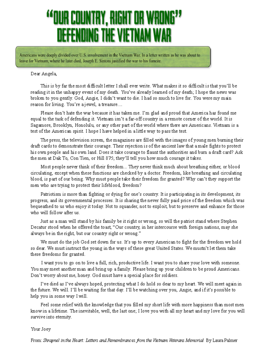 Dear America Vietnam War Discussion Questions Analysis Studocu Dear America Vietnam War Discussion Questions Analysis Studocu
