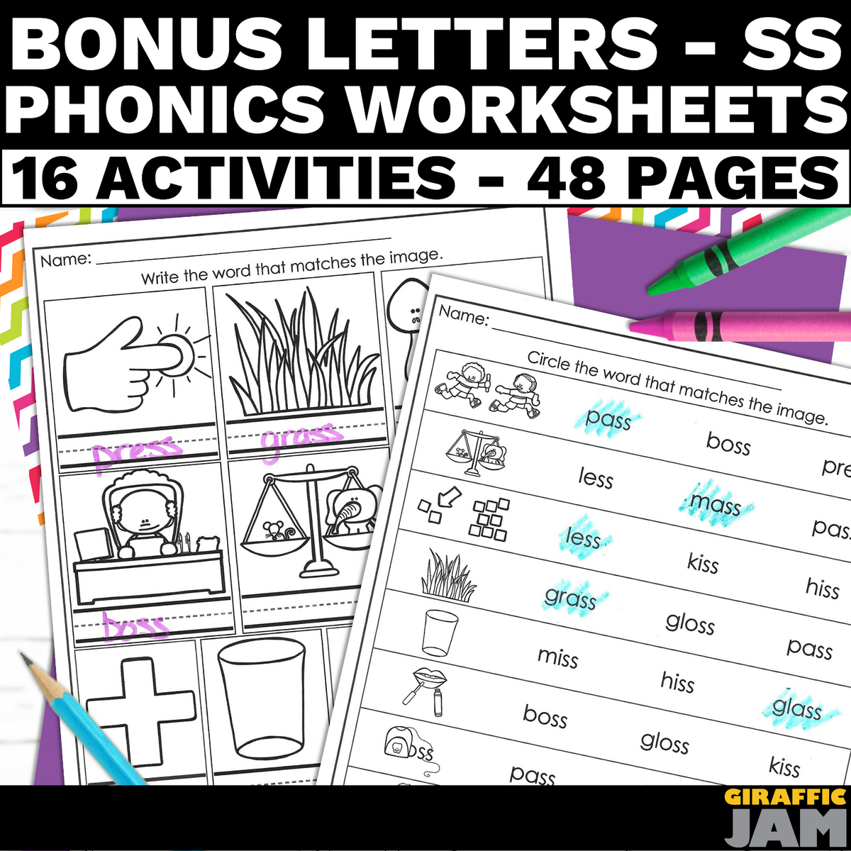Decodable Phonics Worksheets Bonus Letters SS Phonics Practice Activities Giraffic Jam Decodable Phonics Worksheets Bonus Letters SS Phonics Practice Activities Giraffic Jam