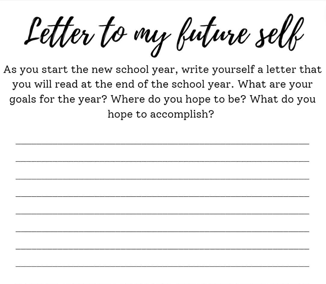 DIGITAL DOWNLOAD Letter To Your Future Self First Day Of School Activity Etsy DIGITAL DOWNLOAD Letter To Your Future Self First Day Of School Activity Etsy