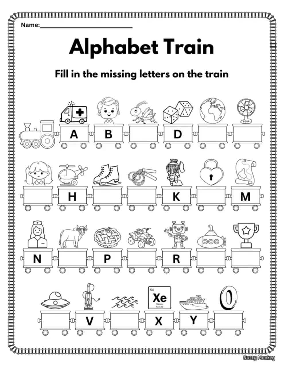 Digital Missing Letters Alphabet Train Worksheet Letters Recognition Preschool Kindergarten Toddler Curriculum Activity Etsy Digital Missing Letters Alphabet Train Worksheet Letters Recognition Preschool Kindergarten Toddler Curriculum Activity Etsy