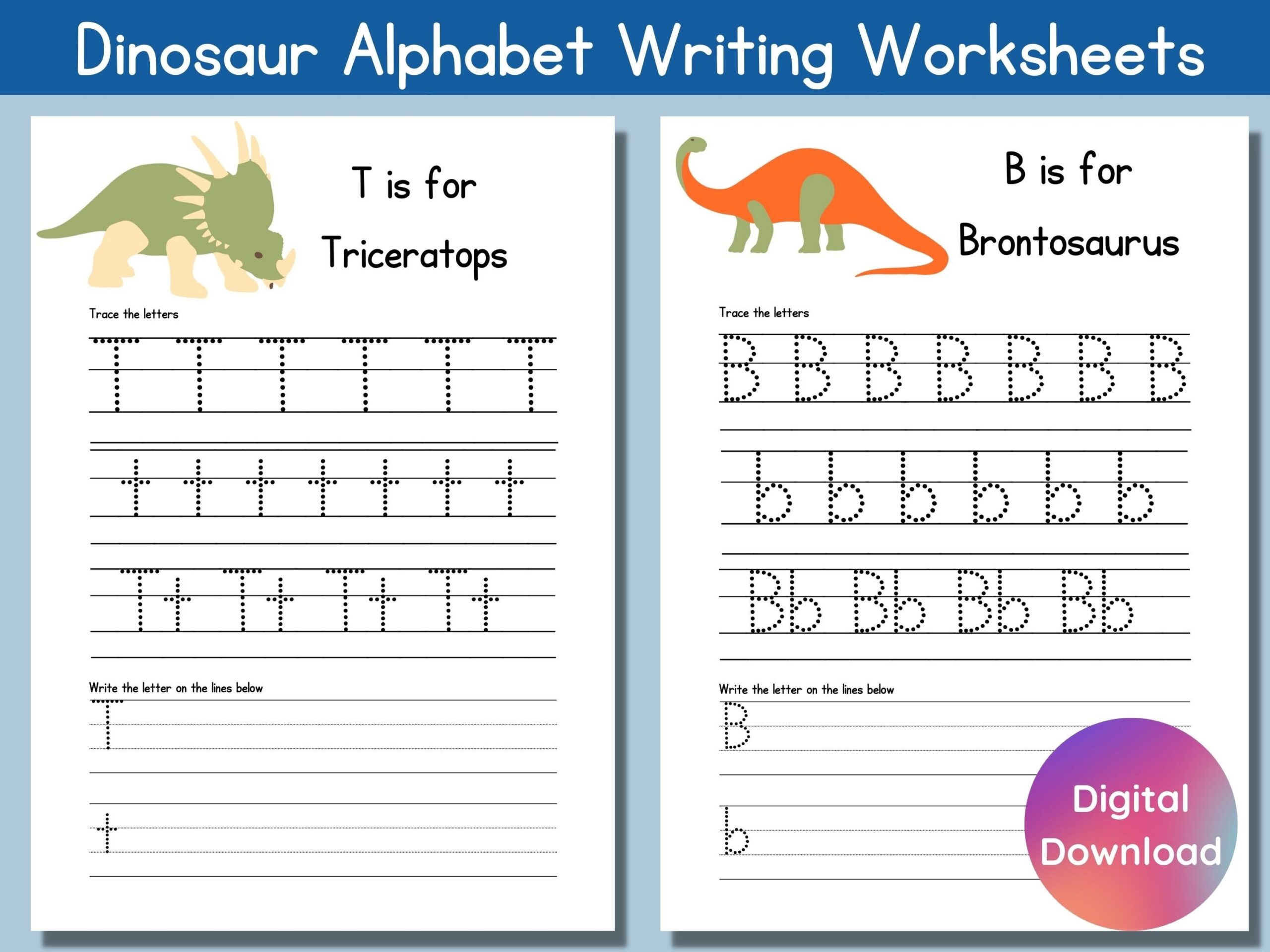 Free Letter A Tracing Worksheets Dinosaur Themed Sly Spoon