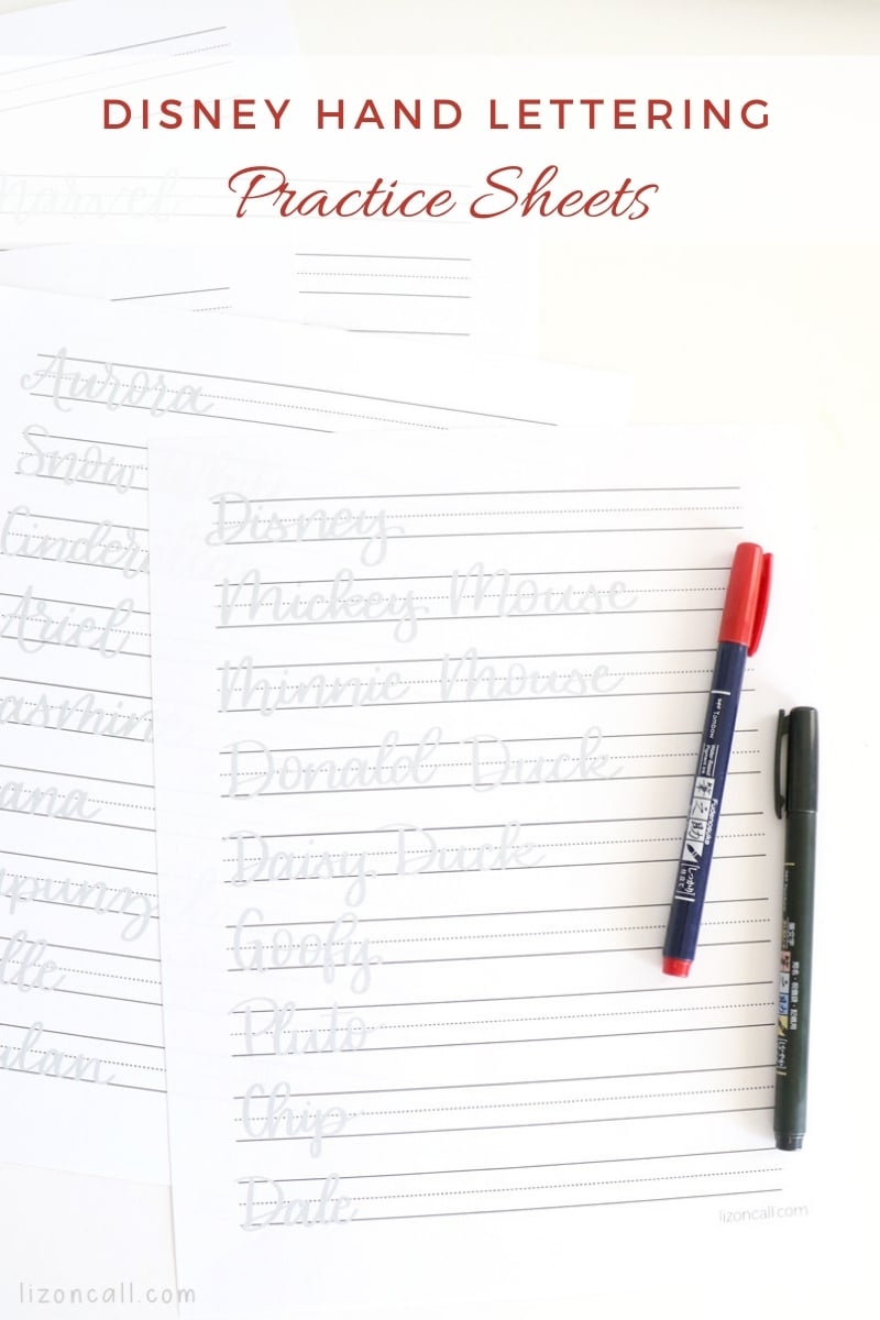 Disney Lettering Practice Sheets