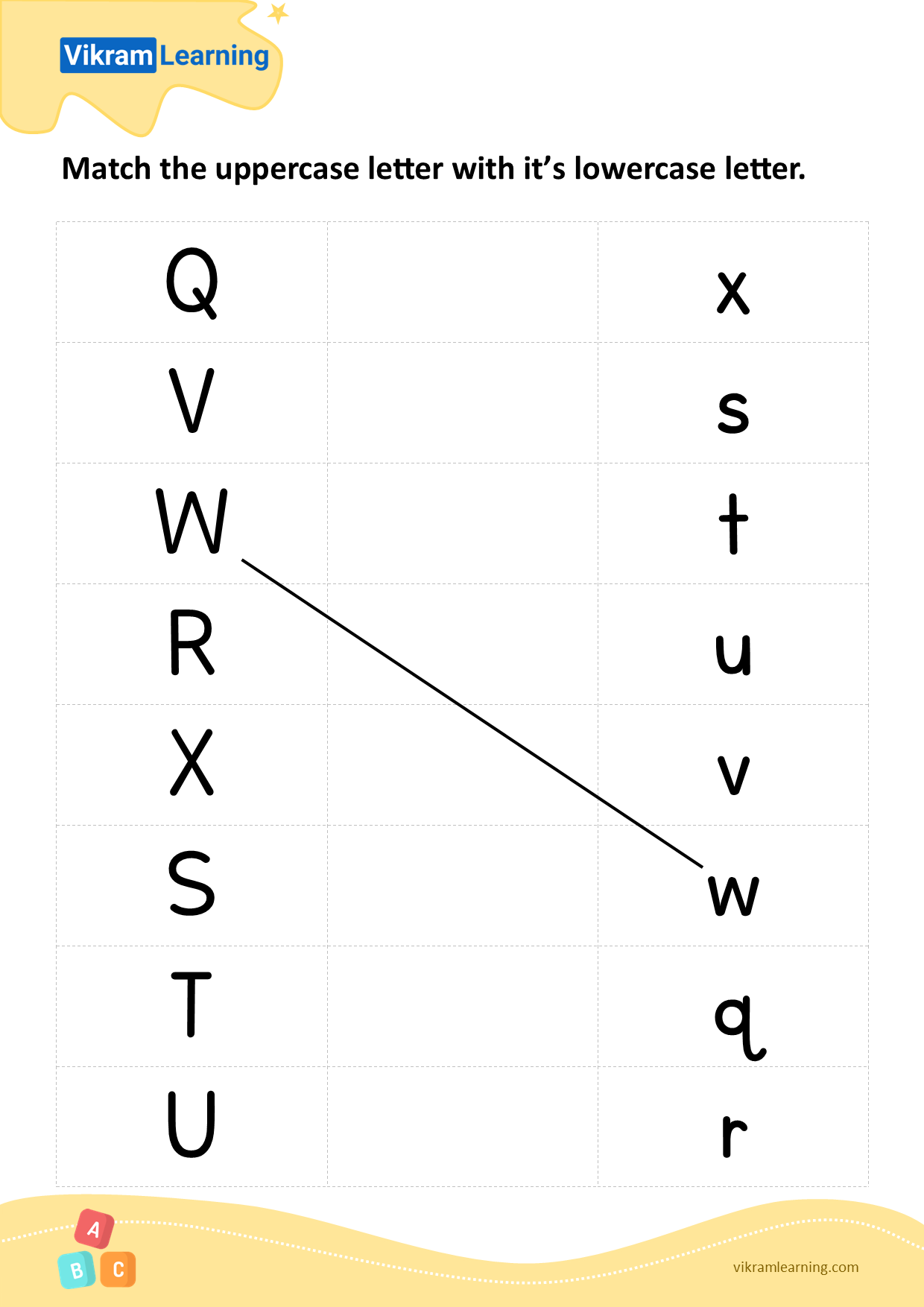 Download Match The Uppercase Letter With It S Lowercase Letter Worksheets For Free Vikramlearning Download Match The Uppercase Letter With It S Lowercase Letter Worksheets For Free Vikramlearning