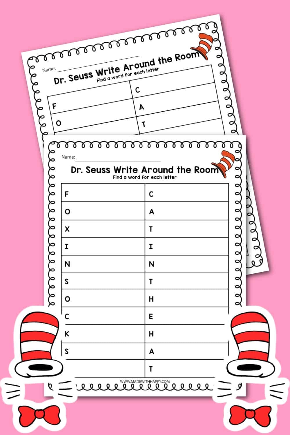Dr Seuss Printables Activities Made With HAPPY Dr Seuss Printables Activities Made With HAPPY