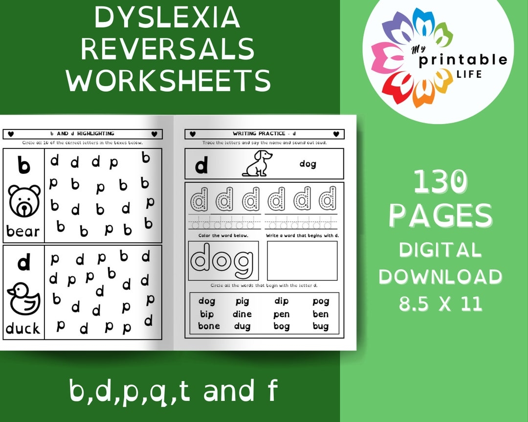 Dyslexia Letter Reversals Worksheets For The Letters B D P Q T And F Etsy Dyslexia Letter Reversals Worksheets For The Letters B D P Q T And F Etsy