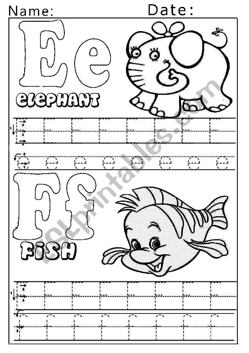 Writing Letters E F Traditional Style Enchanted Learning