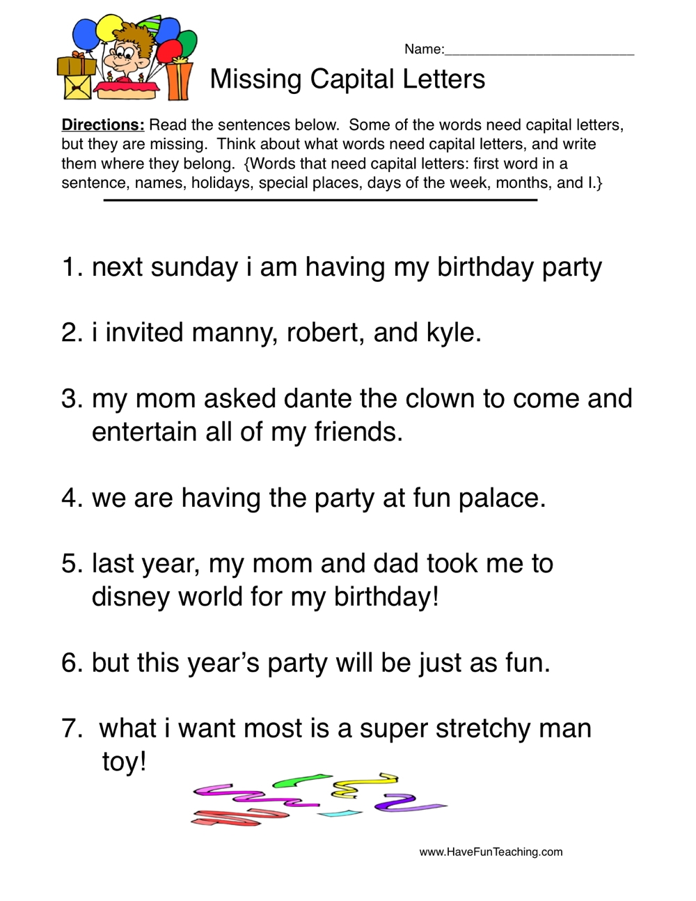 Editing Capitalization Worksheet Have Fun Teaching Editing Capitalization Worksheet Have Fun Teaching