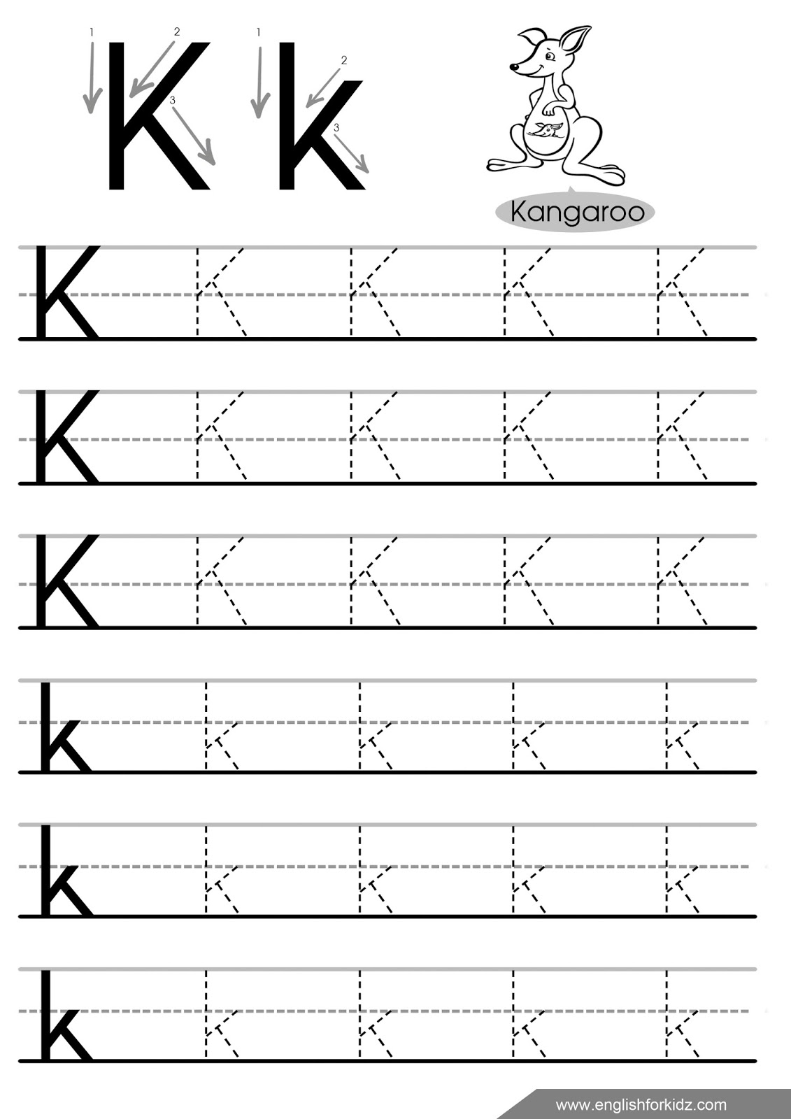 English For Kids Step By Step Letter Tracing Worksheets Letters K T English For Kids Step By Step Letter Tracing Worksheets Letters K T