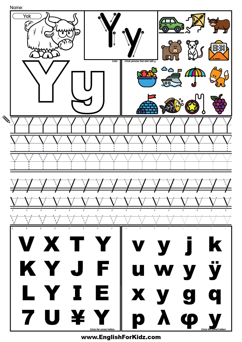 English For Kids Step By Step Letter Y Worksheets Flash Cards Coloring Pages English For Kids Step By Step Letter Y Worksheets Flash Cards Coloring Pages