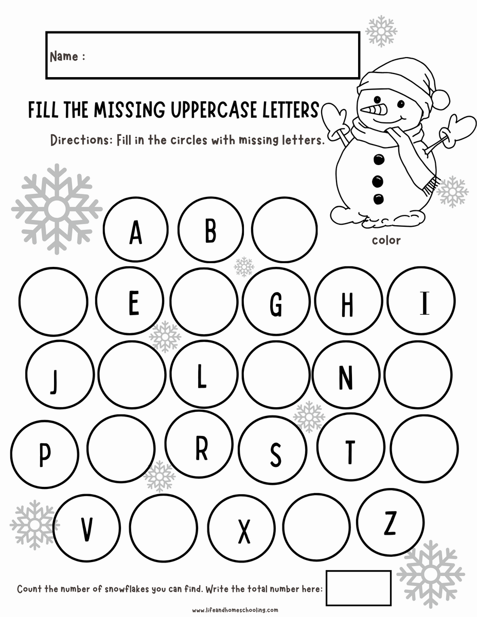 Fill The Missing Alphabet Winter Themed Made By Teachers