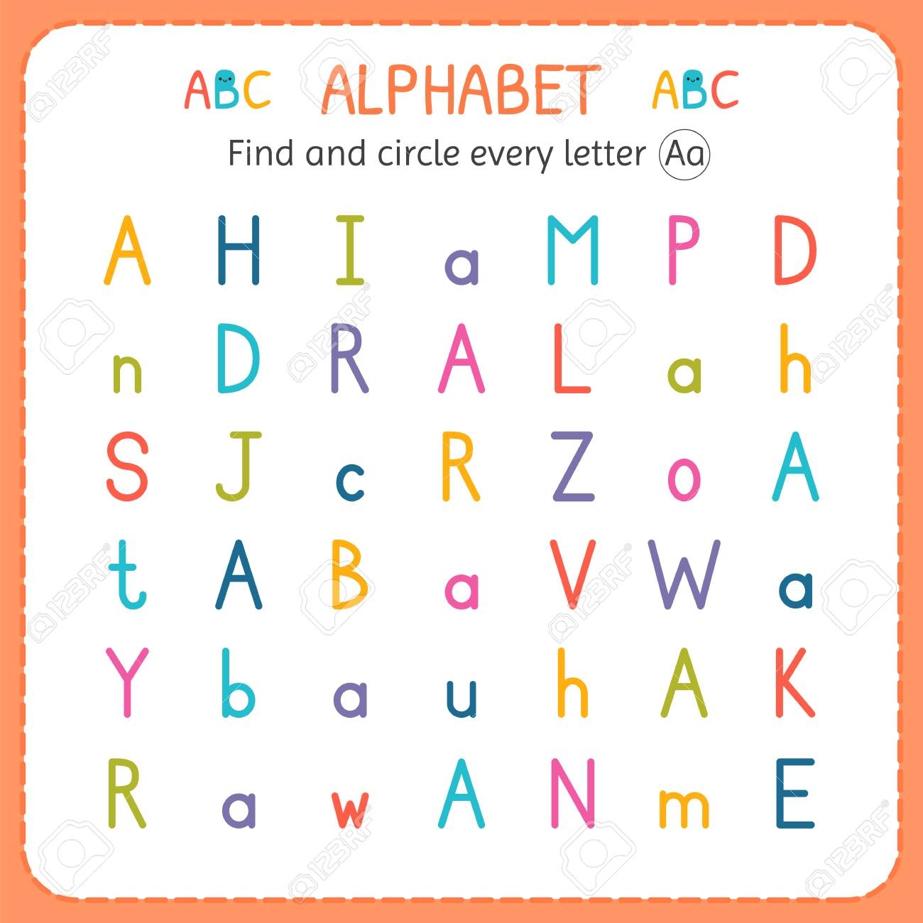 Find And Circle Every Letter A Worksheet For Kindergarten And Preschool Exercises For Children Royalty Free SVG Cliparts Vectors And Stock Illustration Image 100913264 Find And Circle Every Letter A Worksheet For Kindergarten And Preschool Exercises For Children Royalty Free SVG Cliparts Vectors And Stock Illustration Image 100913264