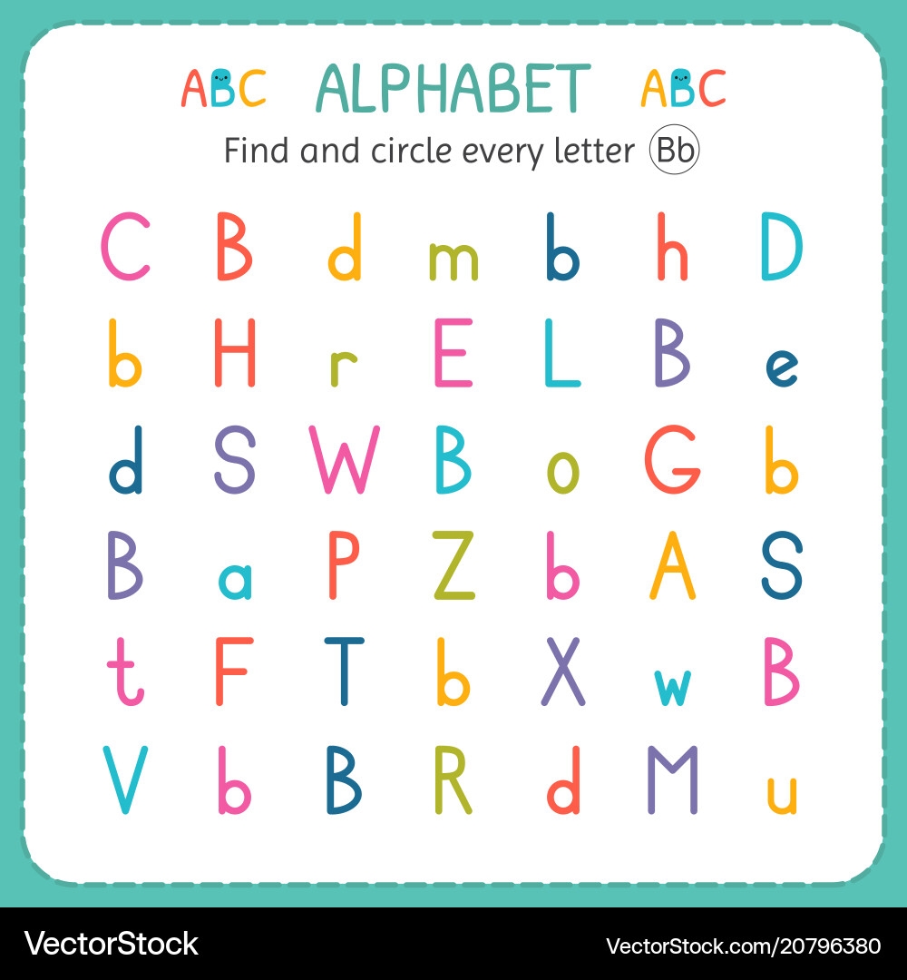 Find And Circle Every Letter B Worksheet Royalty Free Vector VectorStock