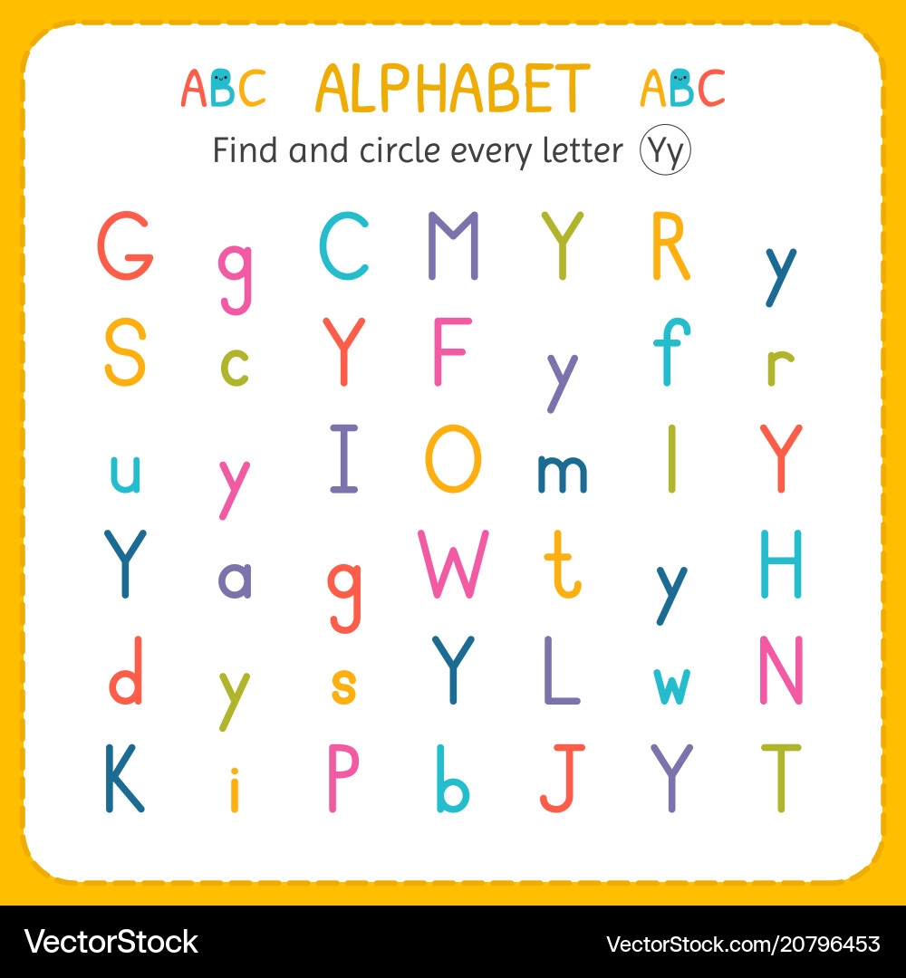 Find And Circle Every Letter Y Worksheet Royalty Free Vector VectorStock Find And Circle Every Letter Y Worksheet Royalty Free Vector VectorStock