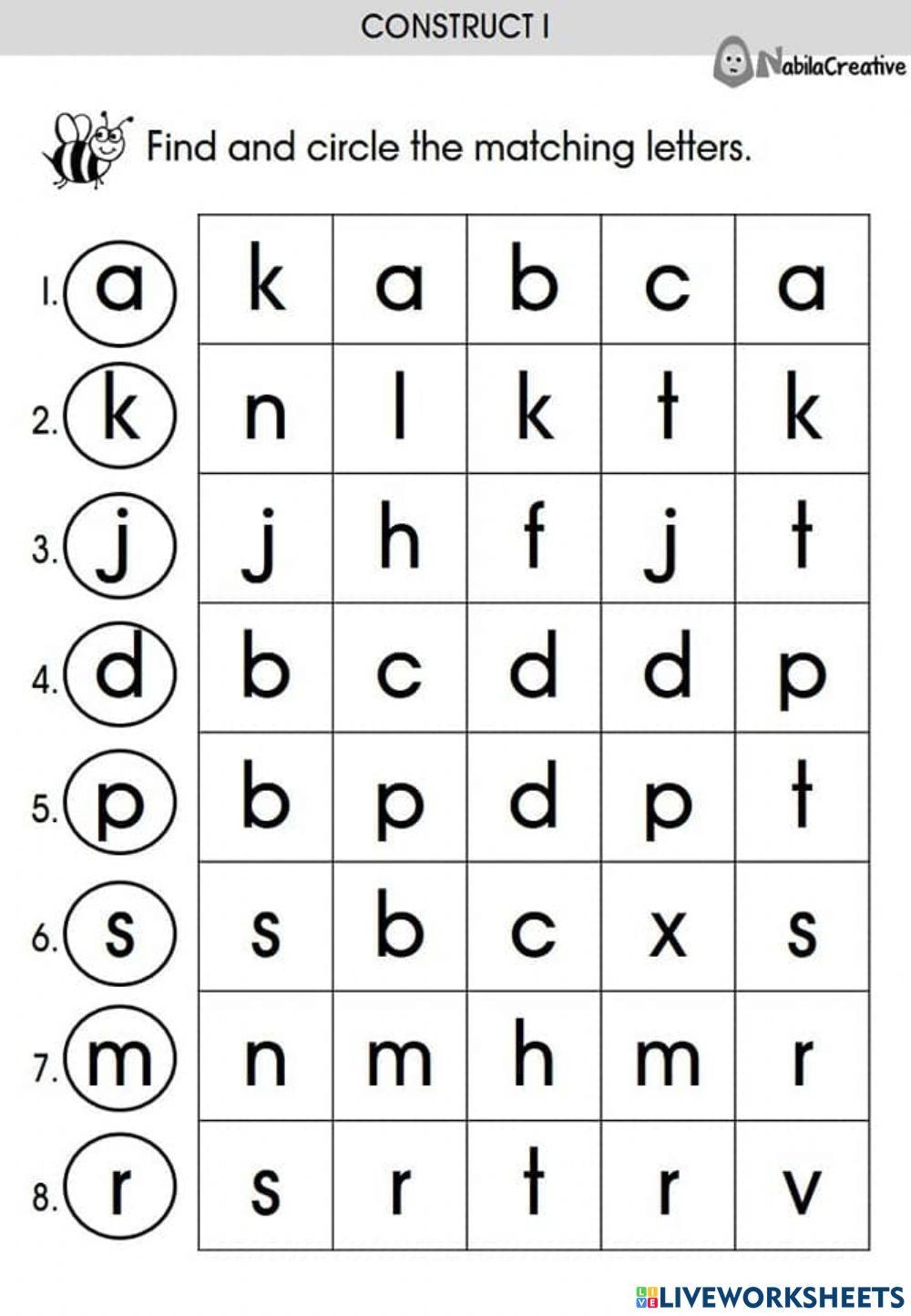 Find And Circle The Matching Letters Worksheet Worksheets Library Find And Circle The Matching Letters Worksheet Worksheets Library