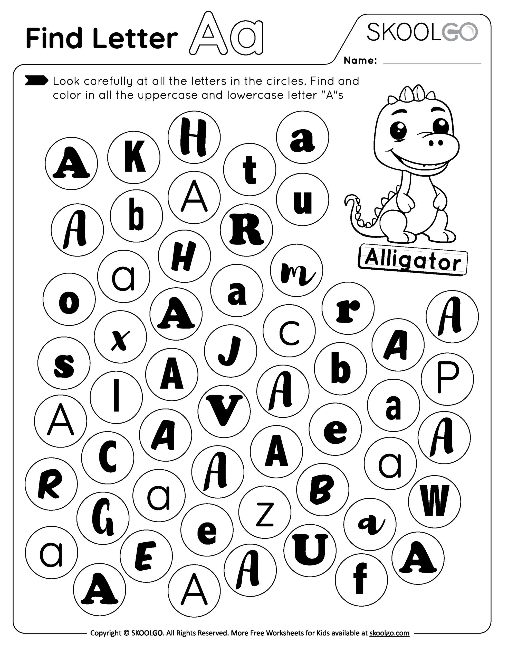 Apple Find The Letter Worksheets
