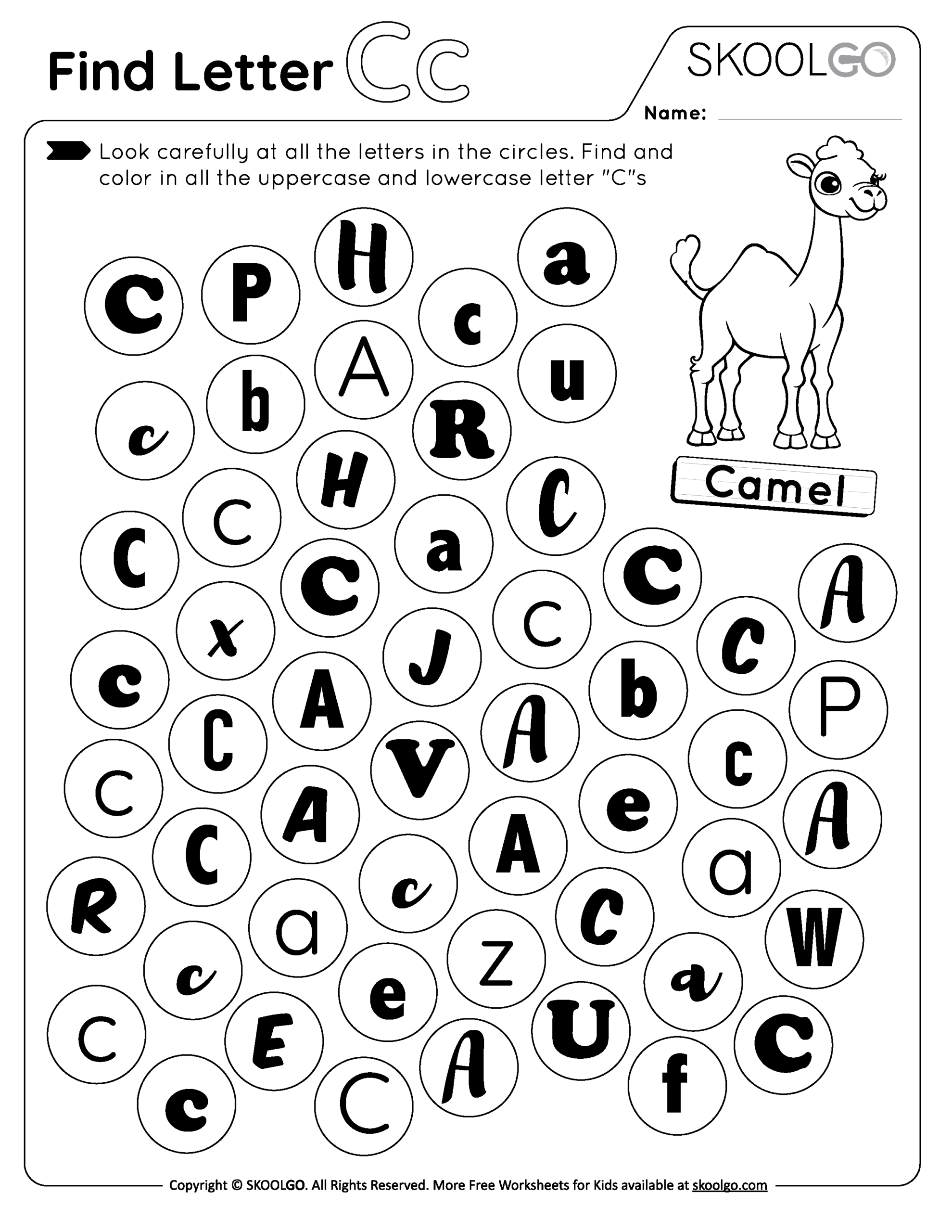Alphabet Find And Cover The Letter Worksheets