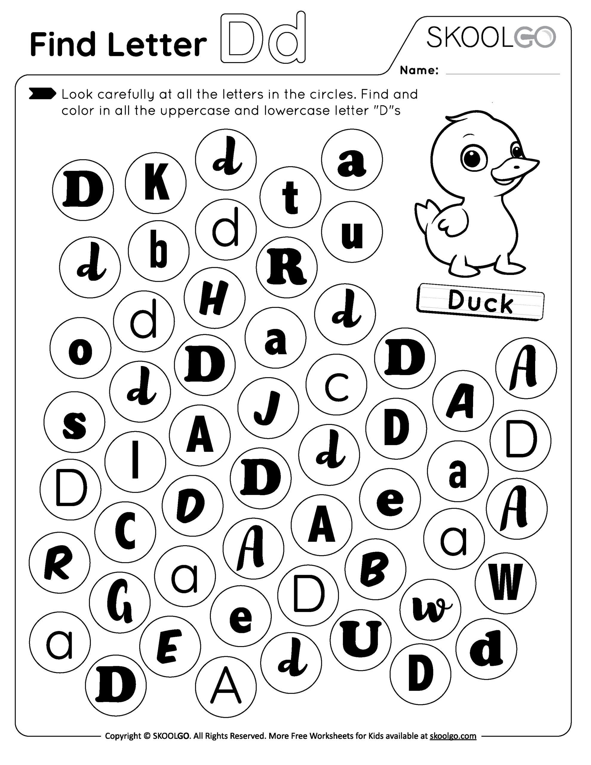 Find Letter D Free Worksheet For Kids SKOOLGO Find Letter D Free Worksheet For Kids SKOOLGO