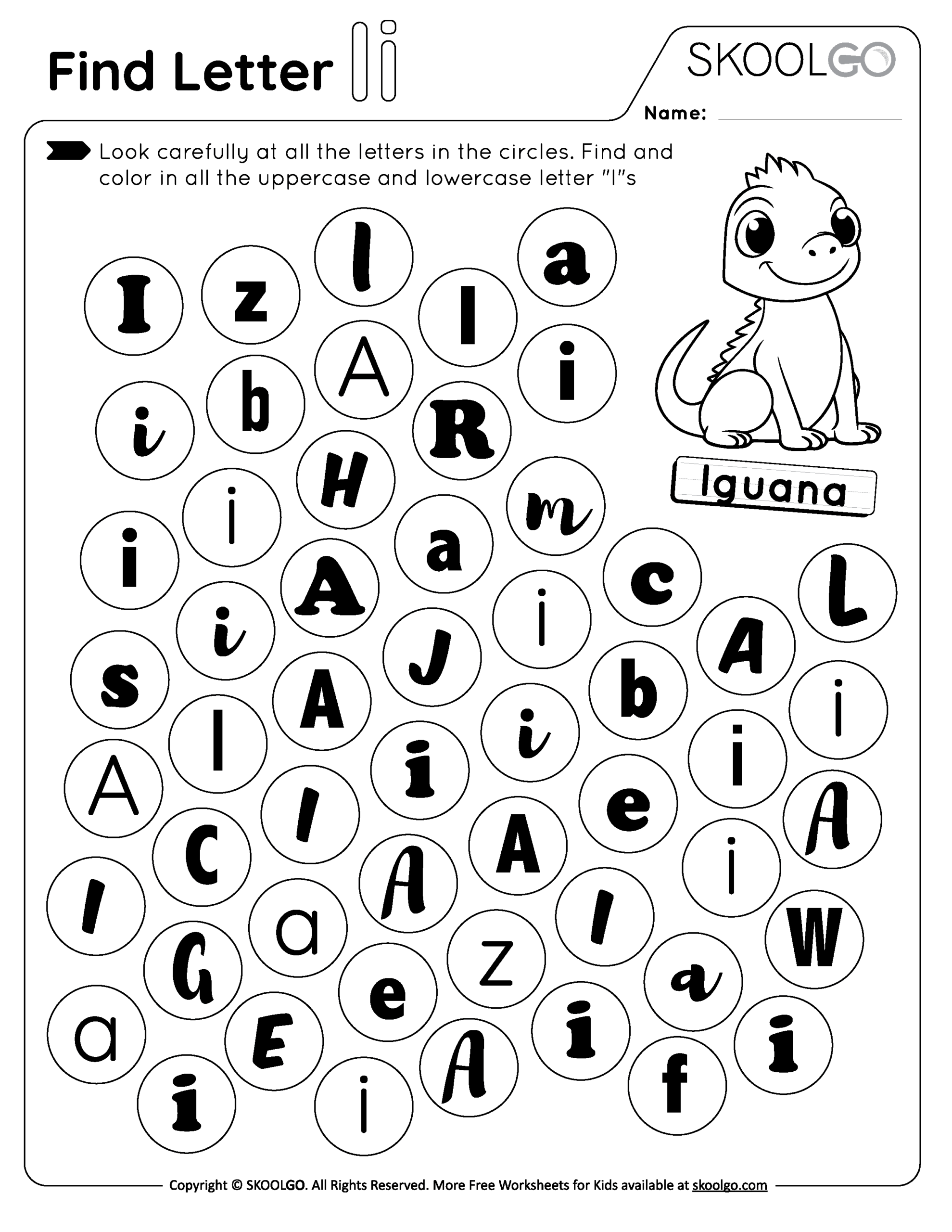 Find Letter I Free Worksheet For Kids SKOOLGO Free Letter I Worksheets For Preschool Kindergarten Kids Worksheets Library