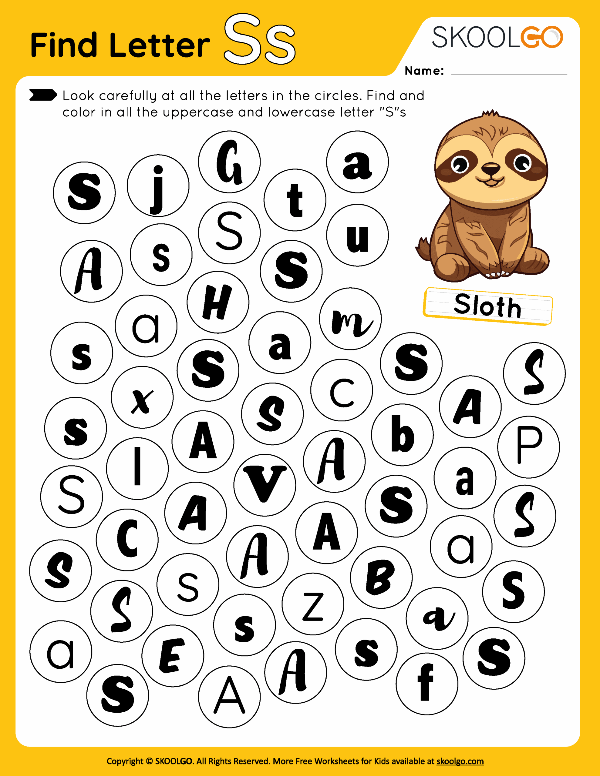 Find Letter S Free Worksheet For Kids SKOOLGO Find Letter S Free Worksheet For Kids SKOOLGO