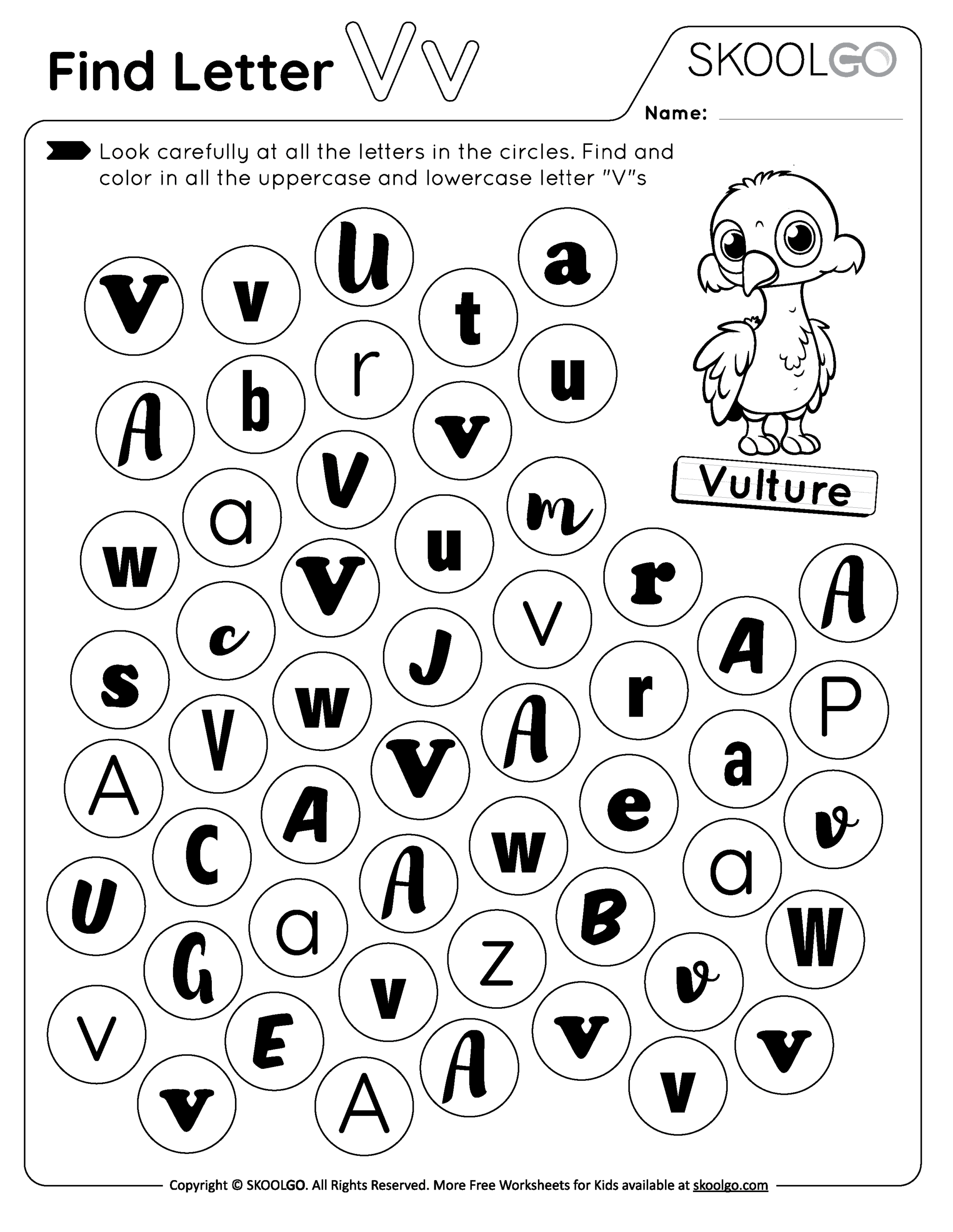 Find Letter V Free Worksheet For Kids SKOOLGO Find Letter V Free Worksheet For Kids SKOOLGO