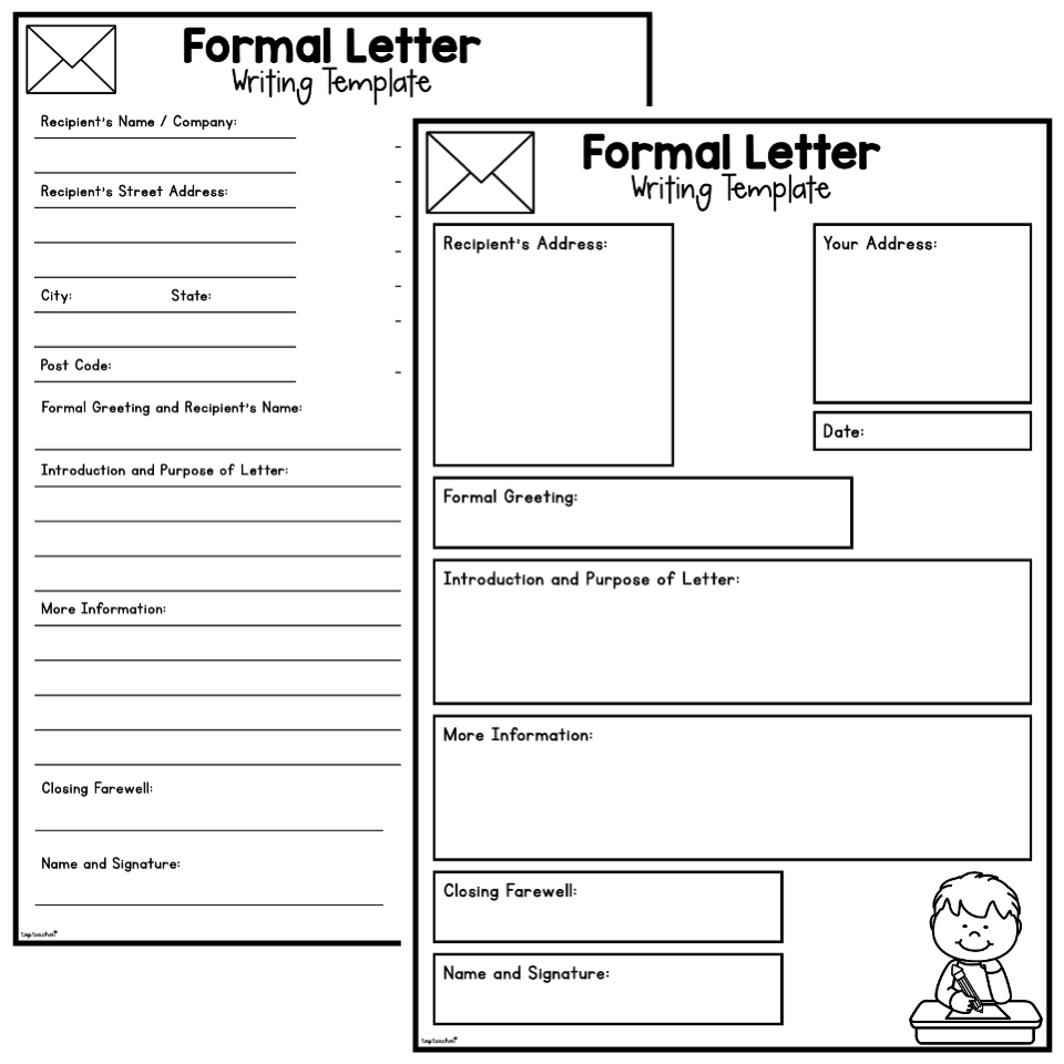 Formal Letter Writing Templates Top Teacher Letter Writing Practice Worksheet Homeschool Printable PDF Etsy Israel