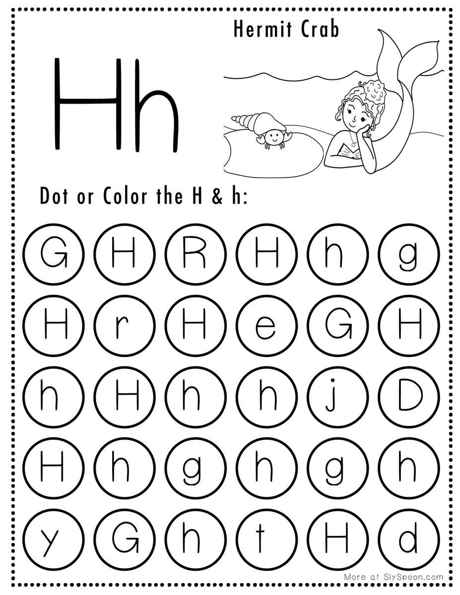 Free Alphabet Do A Dot Printables Worksheets Letter H Mermaid Themed Sly Spoon Free Alphabet Do A Dot Printables Worksheets Letter H Mermaid Themed Sly Spoon