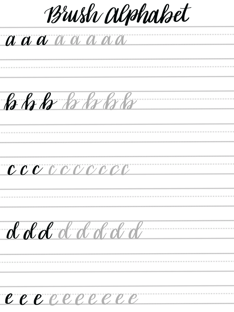 Free Brush Lettering Practice Sheets Lowercase Alphabet Free Brush Lettering Practice Sheets Lowercase Alphabet