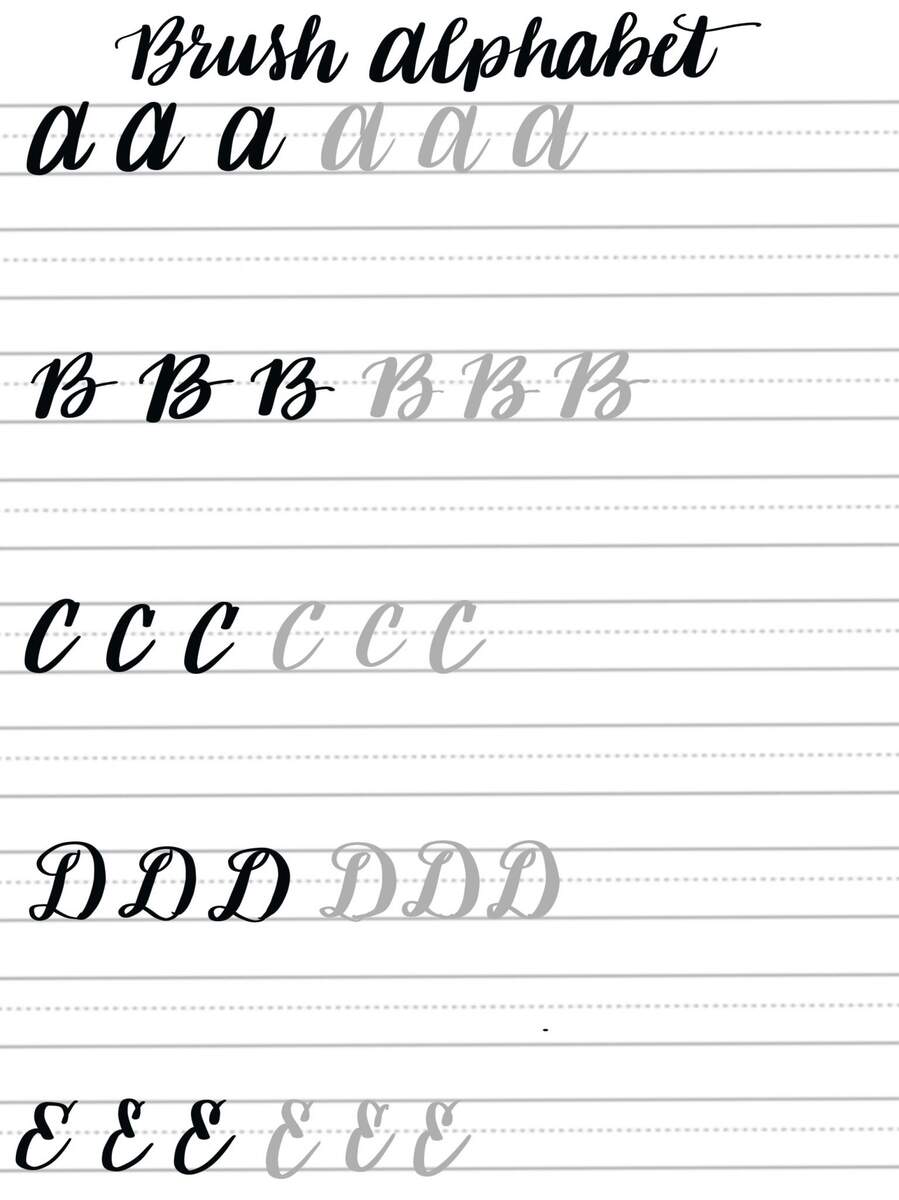 Free Brush Lettering Practice Sheets Uppercase Alphabet Amy Latta Creations
