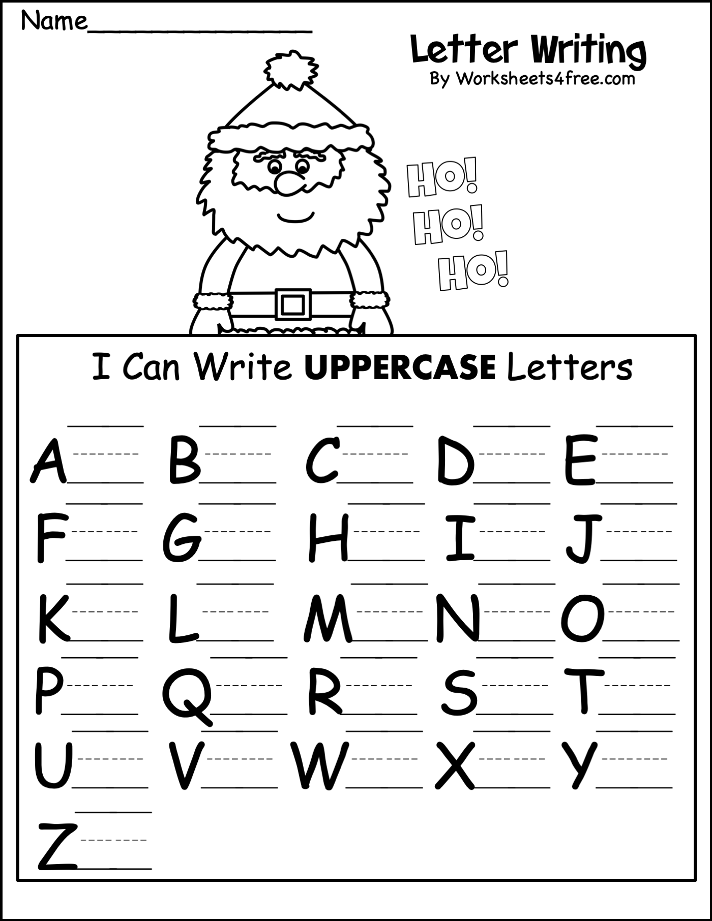 Free Christmas Capital Letter Writing Printable Worksheet Worksheets4Free
