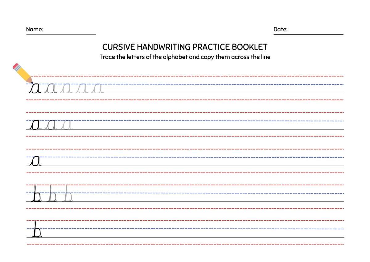 Free Custom Printable Handwriting Worksheet Templates Canva Free Printable Alphabet Letter Tracing Worksheets For Writing Practice A Z
