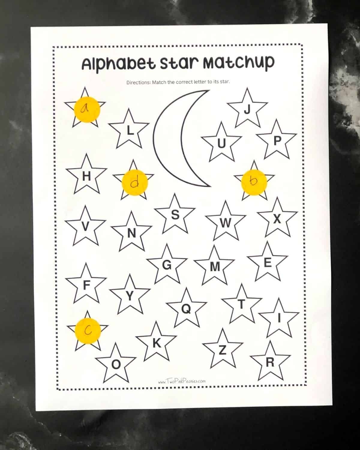 Free Dot Sticker Alphabet Printable instant Download