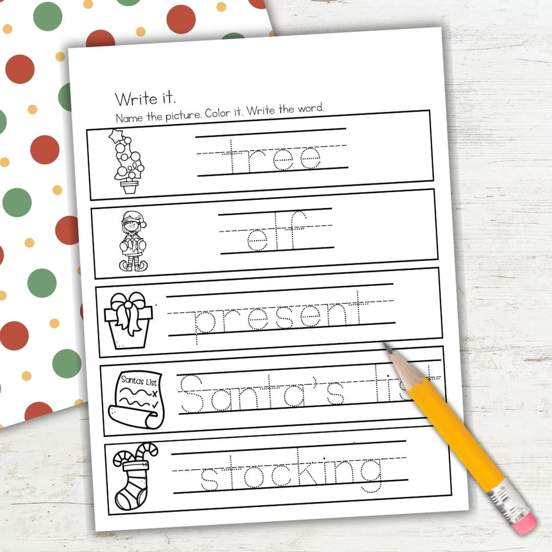 Free E Is For Elf Printables For Preschool Holiday Fun