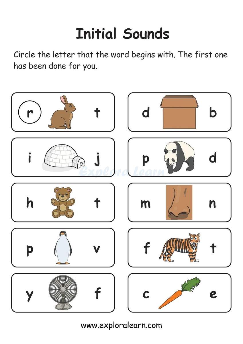 Free Exploralearn Worksheets Beginning Sound Worksheet Free Exploralearn Worksheets Beginning Sound Worksheet