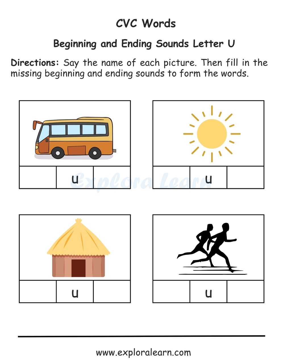 Short U Worksheets Phonics Activities 1st Grade Pandamania