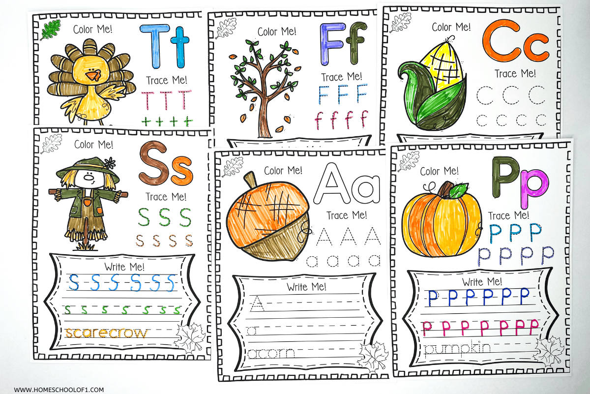 Free Fall Alphabet Worksheets For Preschoolers