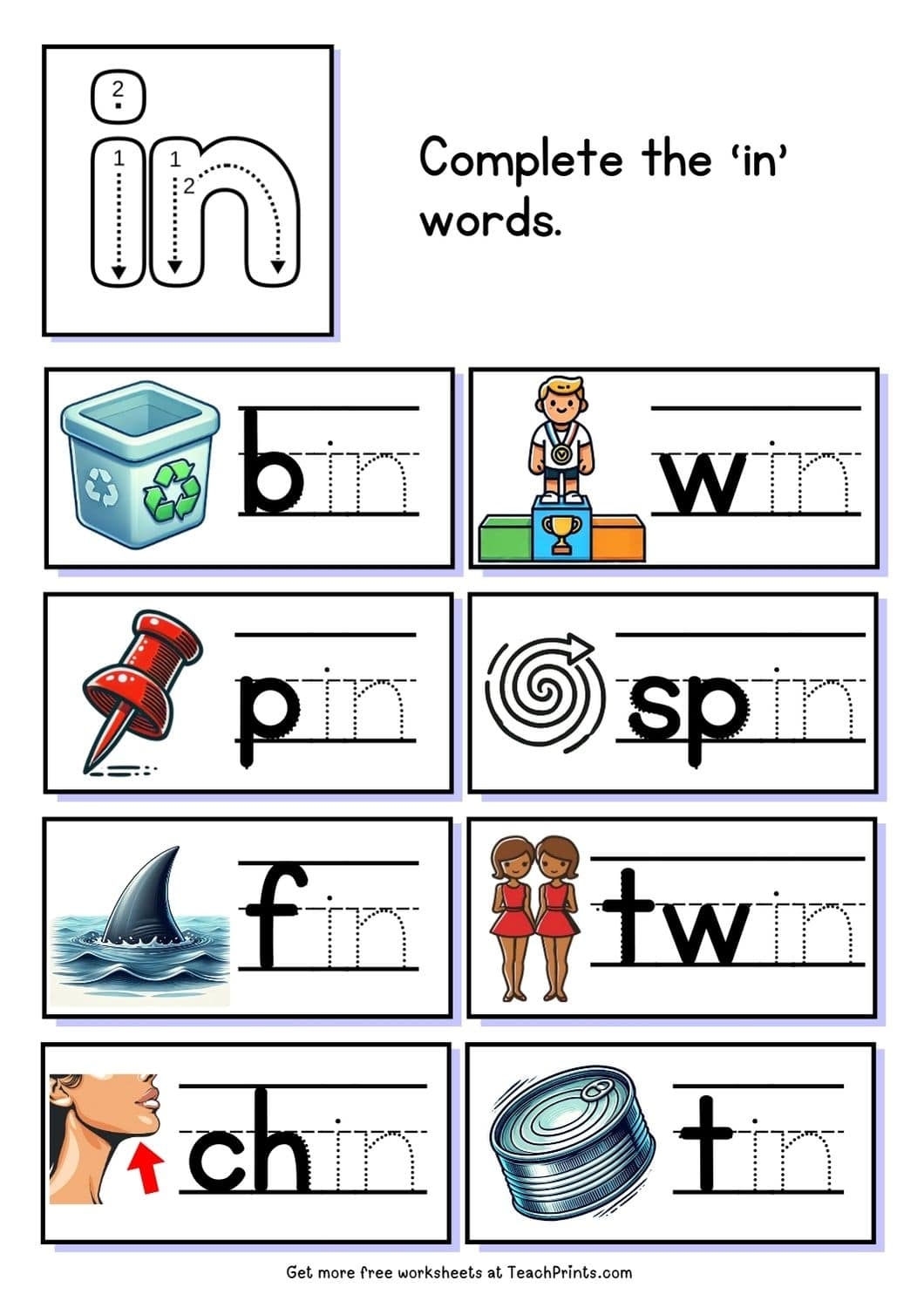 Free In Word Family Worksheets Teach Prints Free In Word Family Worksheets Teach Prints