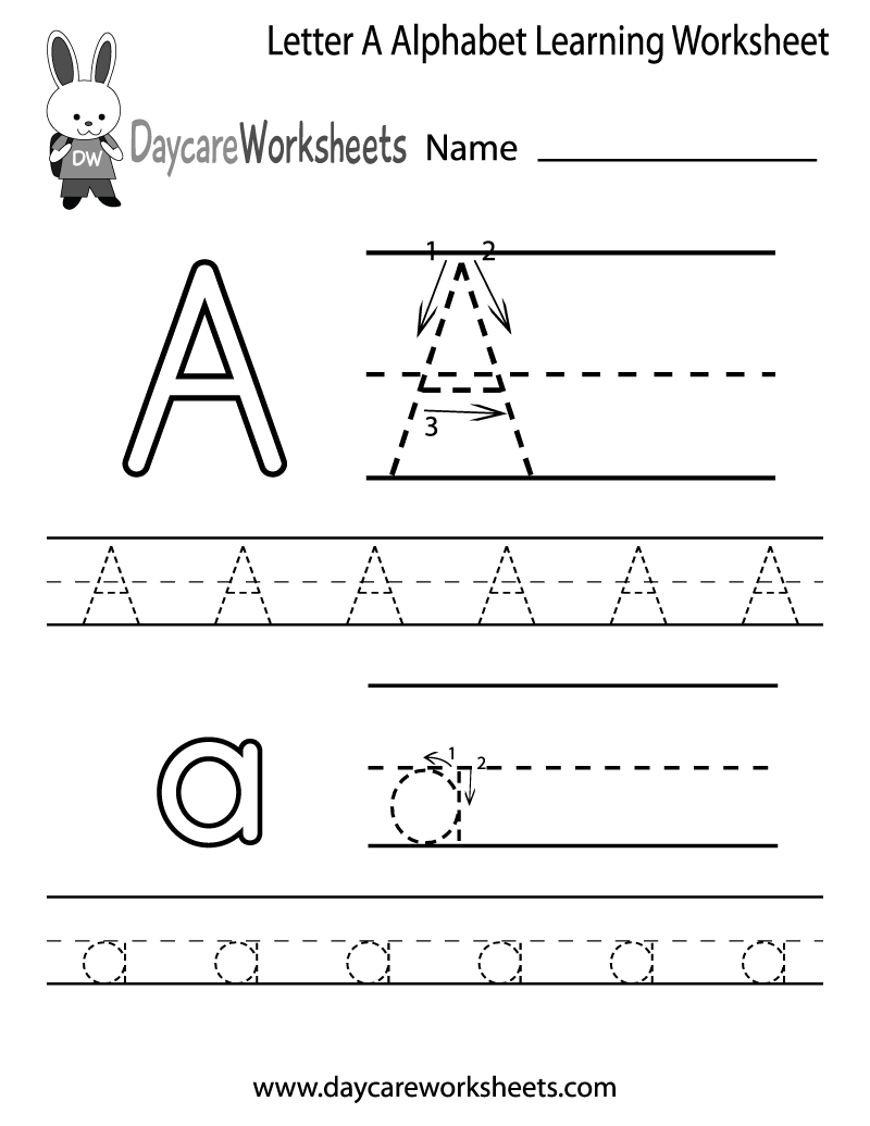 Free Letter A Alphabet Learning Worksheet For Preschool 11 Letter A Worksheets For Preschool K Free Printables Literacy Learn