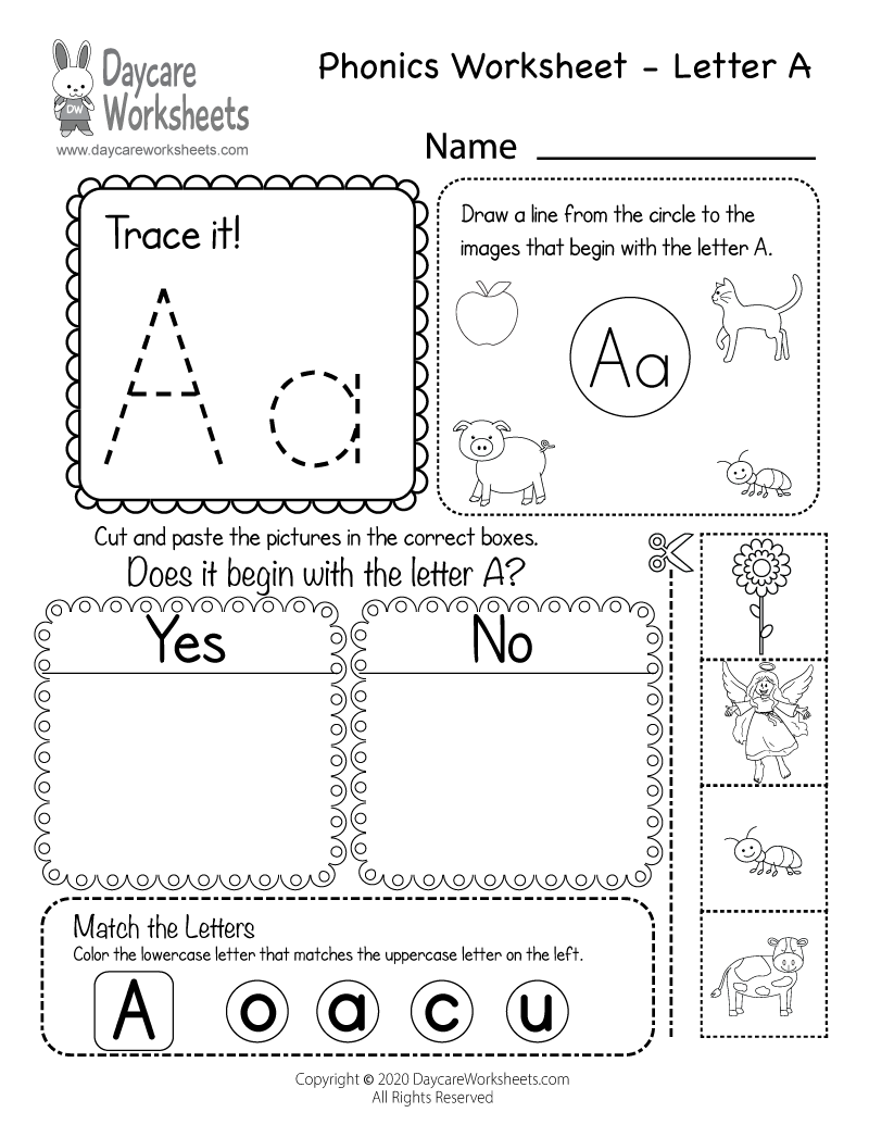 Free Letter A Phonics Worksheet For Preschool Beginning Sounds Phonics Beginning Sounds Worksheets Alphabet Letters A To Z Made By Teachers