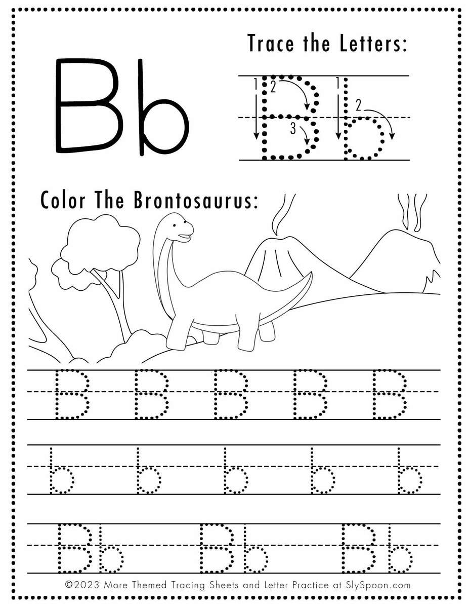 Lowercase Letter B Tracing Worksheet Doozy Moo
