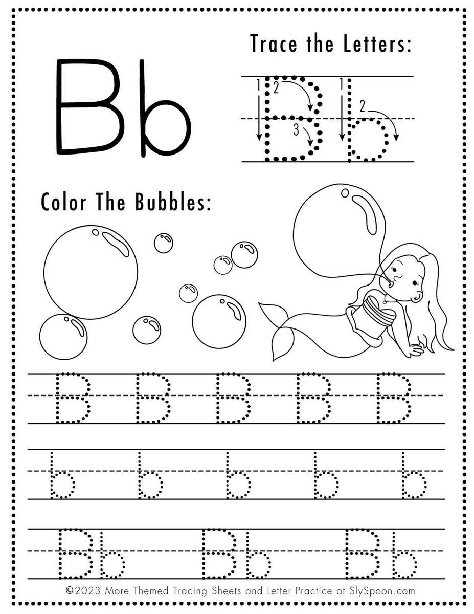 Free Letter B Tracing Worksheets Sly Spoon Letter B Free Worksheets TeachersMag