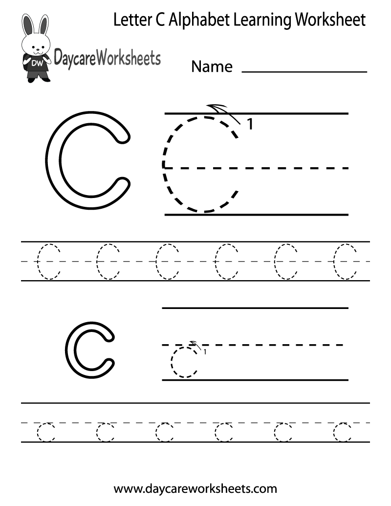 Free Letter C Alphabet Learning Worksheet For Preschool Letter Free Worksheets For Preschool TeachersMag